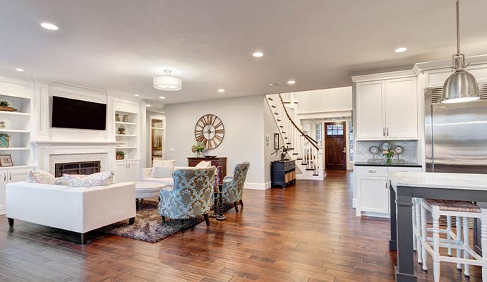 Clean living room area after smoke odor removal