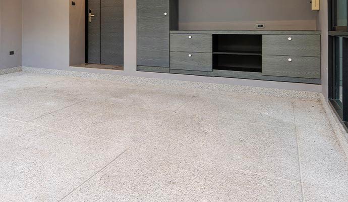 A clean concrete floor