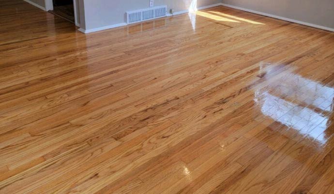 Clean glossy laminate floor