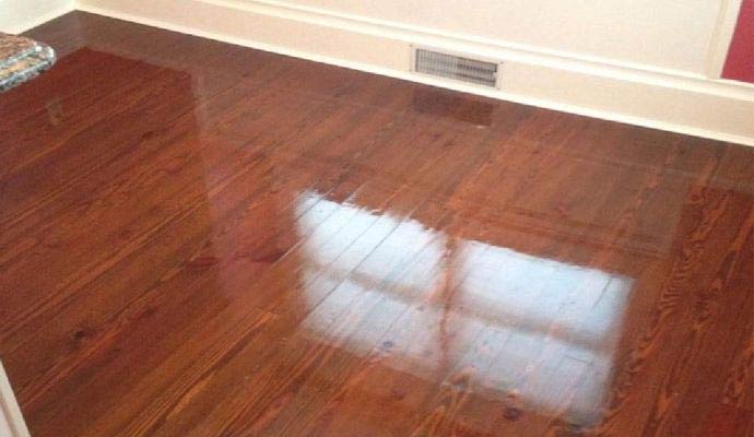 A clean glossy wooden floor