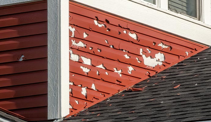 Hail damaged siding