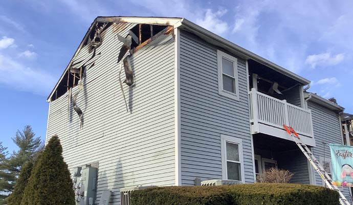 Home structural fire damage