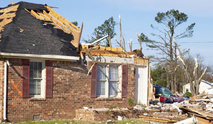 House damaged in storm