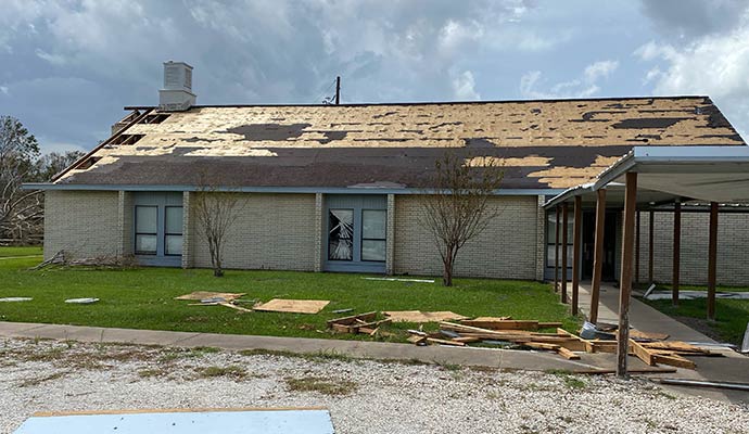Hurricane damaged property
