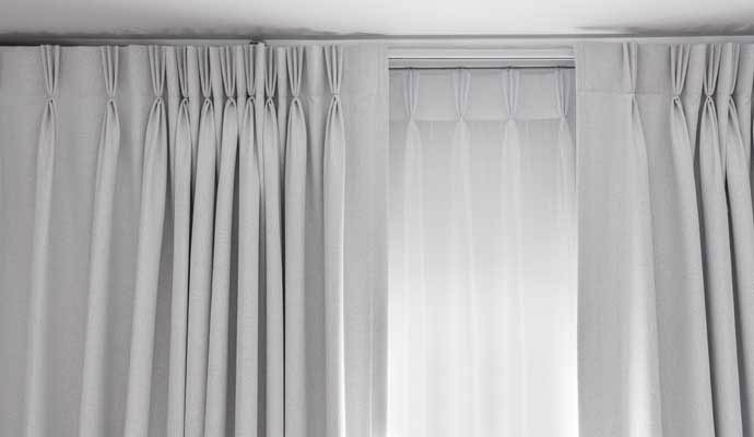 Clean drapery on window