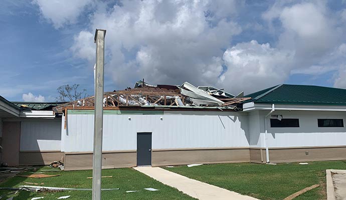 Storm damage home