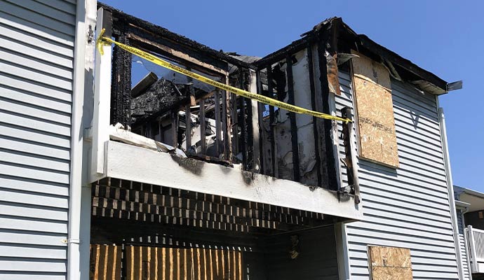 Structural framing fire loss