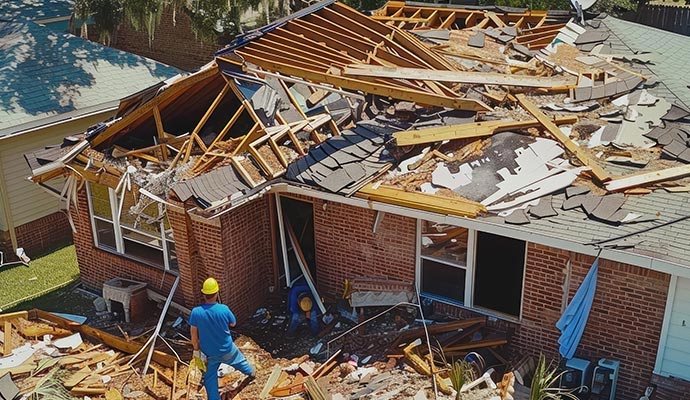 Structural restoration after storm damage