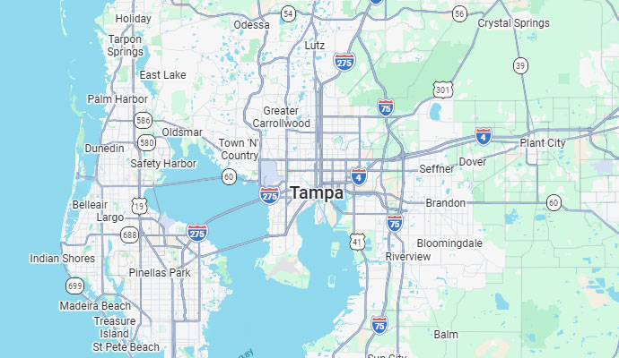 Teasdale Fenton of Tampa Service Area Maps