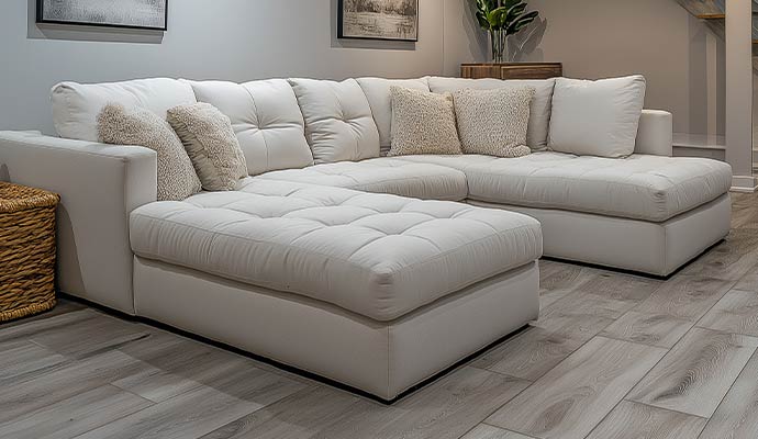 White u shaped sectional sofa